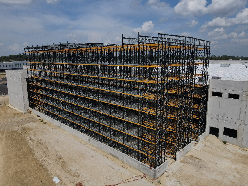 Vertical rack automated storage and retrieval (AS/RS) system equipment — detail view 1